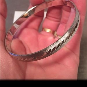 Monet Silver 80s Bangle Bracelet